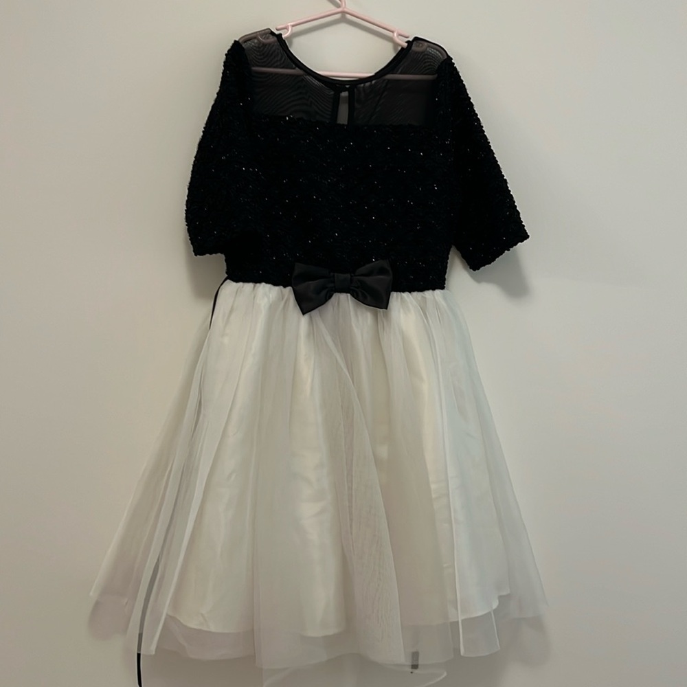 Black and white bow dress